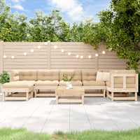 Thumbnail for 8-tlg. Garten-Lounge-Set mit Kissen Massivholz