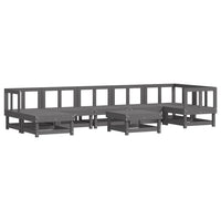 Thumbnail for 8-tlg. Garten-Lounge-Set mit Kissen Grau Massivholz