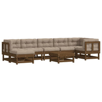 Thumbnail for 8-tlg. Garten-Lounge-Set mit Kissen Honigbraun Massivholz