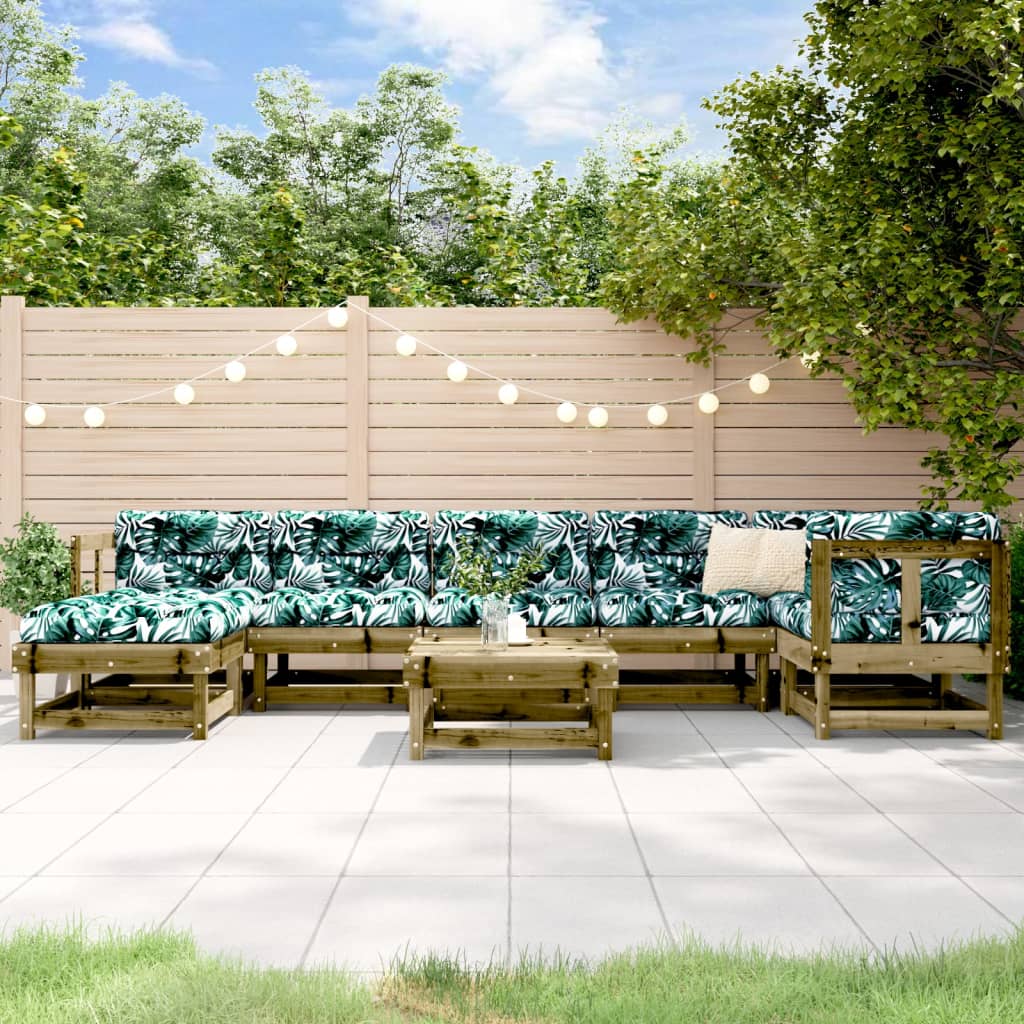 8-tlg. Garten-Lounge-Set mit Kissen Imprägniertes Kiefernholz
