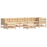 Thumbnail for 8-tlg. Garten-Lounge-Set mit Kissen Massivholz