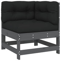Thumbnail for 8-tlg. Garten-Lounge-Set mit Kissen Grau Massivholz