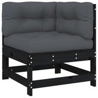 Thumbnail for 8-tlg. Garten-Lounge-Set mit Kissen Schwarz Massivholz