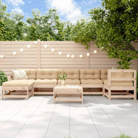 Thumbnail for 8-tlg. Garten-Lounge-Set mit Kissen Massivholz