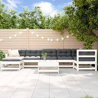 Thumbnail for 8-tlg. Garten-Lounge-Set mit Kissen Weiß Massivholz