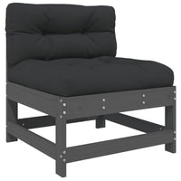 Thumbnail for 8-tlg. Garten-Lounge-Set mit Kissen Grau Massivholz