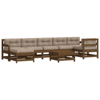 Thumbnail for 8-tlg. Garten-Lounge-Set mit Kissen Honigbraun Massivholz