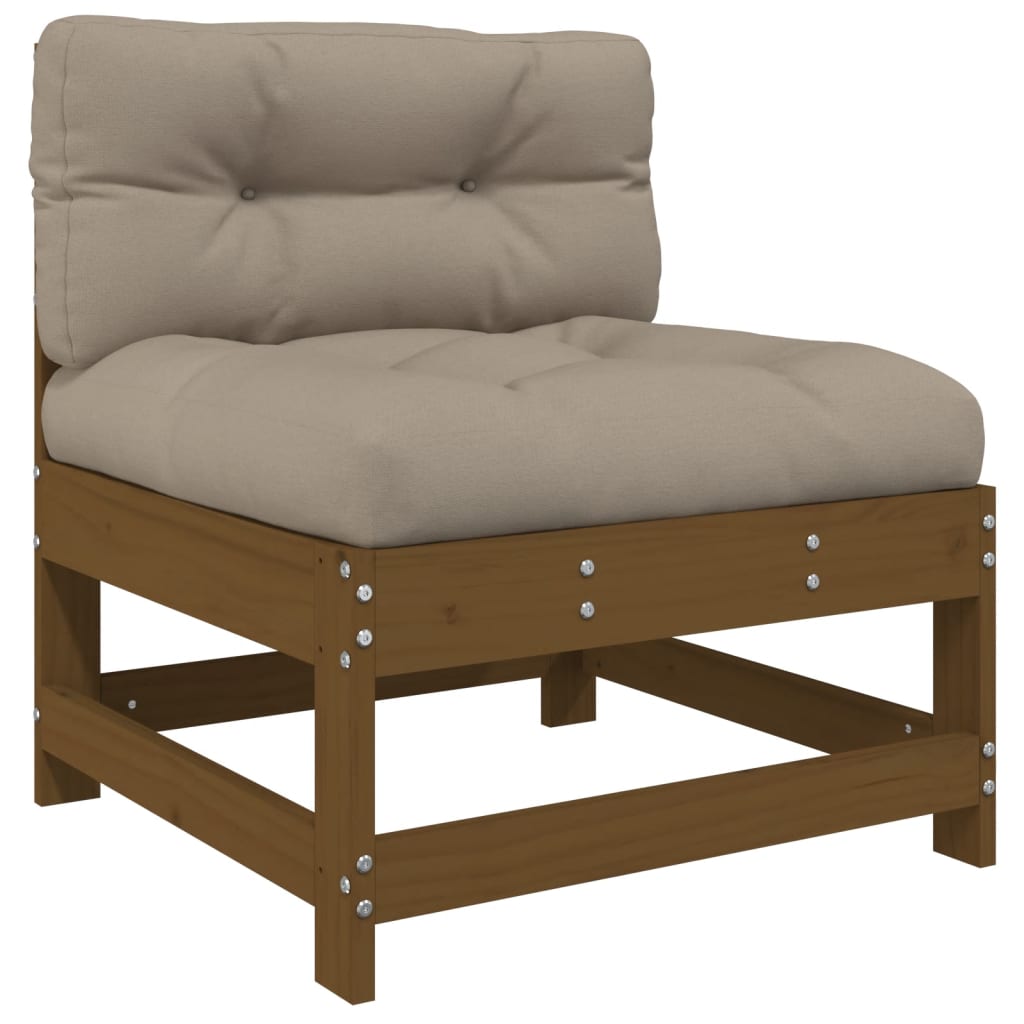 8-tlg. Garten-Lounge-Set mit Kissen Honigbraun Massivholz