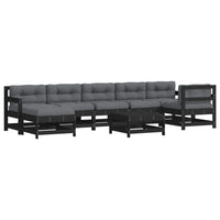 Thumbnail for 8-tlg. Garten-Lounge-Set mit Kissen Schwarz Massivholz