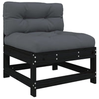 Thumbnail for 8-tlg. Garten-Lounge-Set mit Kissen Schwarz Massivholz
