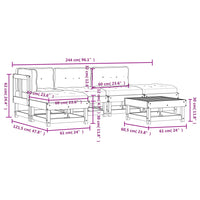 Thumbnail for 6-tlg. Garten-Lounge-Set mit Kissen Massivholz