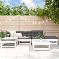 Thumbnail for 6-tlg. Garten-Lounge-Set mit Kissen Weiß Massivholz