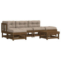 Thumbnail for 6-tlg. Garten-Lounge-Set mit Kissen Honigbraun Massivholz
