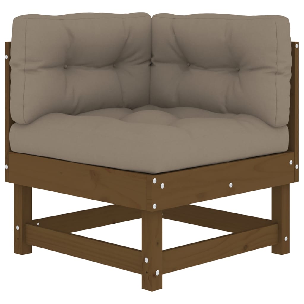 6-tlg. Garten-Lounge-Set mit Kissen Honigbraun Massivholz