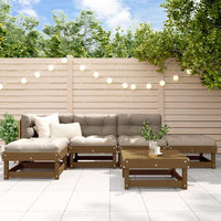 Thumbnail for 6-tlg. Garten-Lounge-Set mit Kissen Honigbraun Massivholz