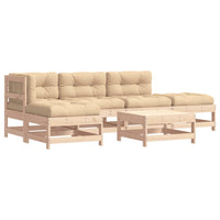 Thumbnail for 6-tlg. Garten-Lounge-Set mit Kissen Massivholz