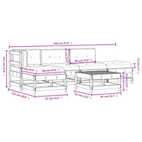 Thumbnail for 6-tlg. Garten-Lounge-Set mit Kissen Weiß Massivholz