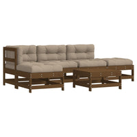 Thumbnail for 6-tlg. Garten-Lounge-Set mit Kissen Honigbraun Massivholz