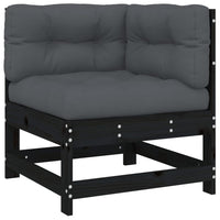 Thumbnail for 6-tlg. Garten-Lounge-Set mit Kissen Schwarz Massivholz