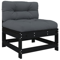 Thumbnail for 6-tlg. Garten-Lounge-Set mit Kissen Schwarz Massivholz