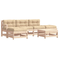 Thumbnail for 6-tlg. Garten-Lounge-Set mit Kissen Massivholz