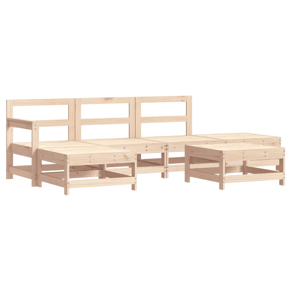 6-tlg. Garten-Lounge-Set mit Kissen Massivholz