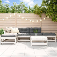 Thumbnail for 6-tlg. Garten-Lounge-Set mit Kissen Weiß Massivholz