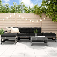 Thumbnail for 6-tlg. Garten-Lounge-Set mit Kissen Grau Massivholz