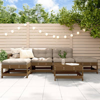 Thumbnail for 6-tlg. Garten-Lounge-Set mit Kissen Honigbraun Massivholz