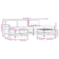 Thumbnail for 6-tlg. Garten-Lounge-Set mit Kissen Schwarz Massivholz