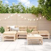 Thumbnail for 6-tlg. Garten-Lounge-Set mit Kissen Massivholz