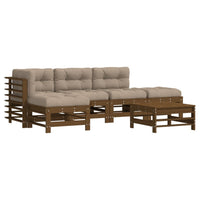 Thumbnail for 6-tlg. Garten-Lounge-Set mit Kissen Honigbraun Massivholz