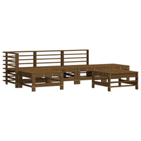 Thumbnail for 6-tlg. Garten-Lounge-Set mit Kissen Honigbraun Massivholz