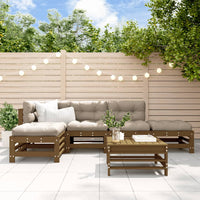 Thumbnail for 6-tlg. Garten-Lounge-Set mit Kissen Honigbraun Massivholz