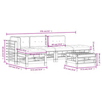 Thumbnail for 6-tlg. Garten-Lounge-Set mit Kissen Massivholz Douglasie