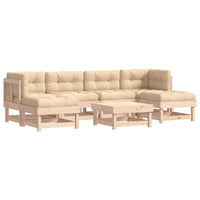Thumbnail for 7-tlg. Garten-Lounge-Set mit Kissen Massivholz