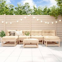 Thumbnail for 7-tlg. Garten-Lounge-Set mit Kissen Massivholz