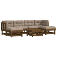 Thumbnail for 7-tlg. Garten-Lounge-Set mit Kissen Honigbraun Massivholz