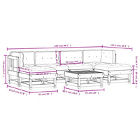 Thumbnail for 7-tlg. Garten-Lounge-Set mit Kissen Honigbraun Massivholz