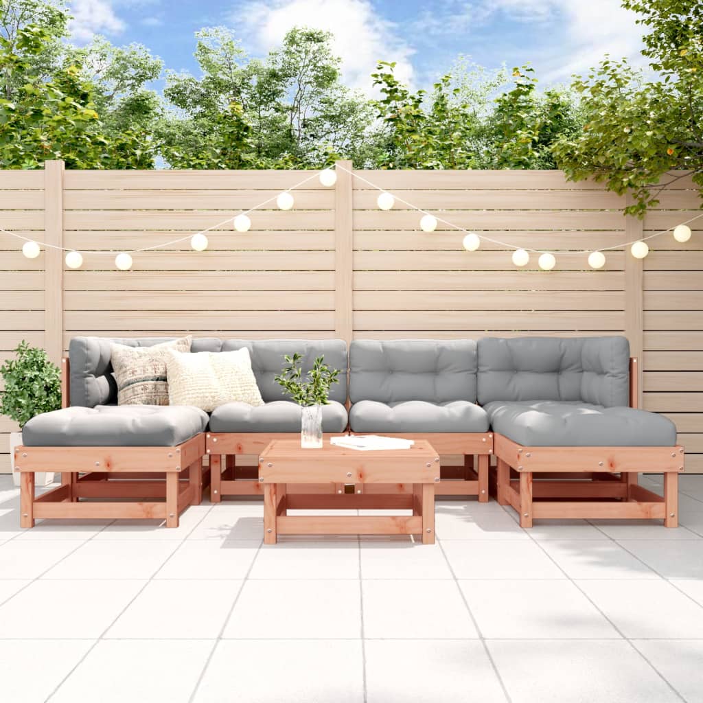 7-tlg. Garten-Lounge-Set mit Kissen Massivholz Douglasie