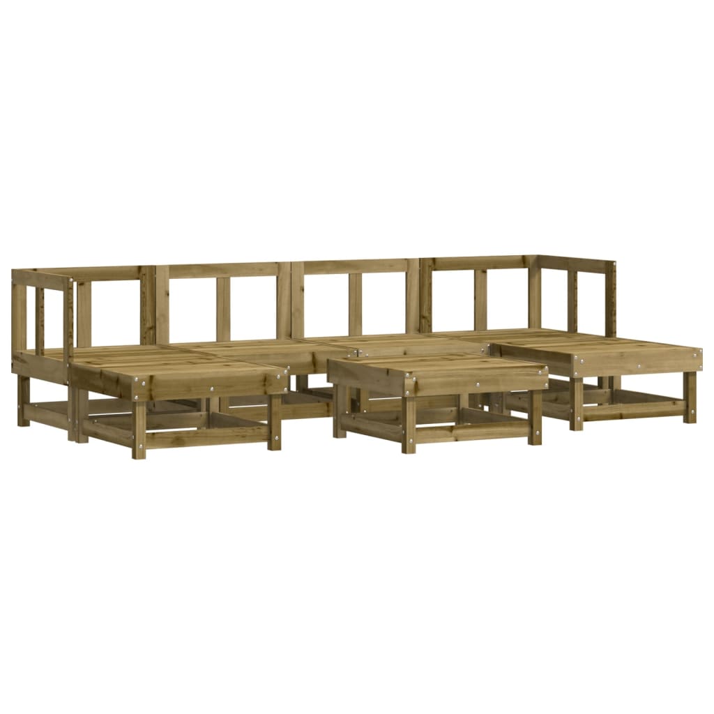 7-tlg. Garten-Lounge-Set mit Kissen Imprägniertes Kiefernholz