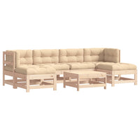 Thumbnail for 7-tlg. Garten-Lounge-Set mit Kissen Massivholz