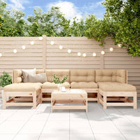 Thumbnail for 7-tlg. Garten-Lounge-Set mit Kissen Massivholz