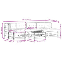 Thumbnail for 7-tlg. Garten-Lounge-Set mit Kissen Grau Massivholz