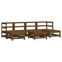 Thumbnail for 7-tlg. Garten-Lounge-Set mit Kissen Honigbraun Massivholz