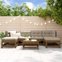 Thumbnail for 7-tlg. Garten-Lounge-Set mit Kissen Honigbraun Massivholz