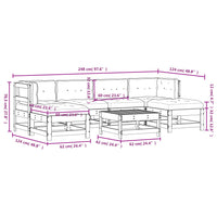 Thumbnail for 7-tlg. Garten-Lounge-Set mit Kissen Schwarz Massivholz
