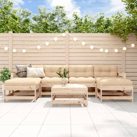 Thumbnail for 7-tlg. Garten-Lounge-Set mit Kissen Massivholz