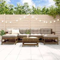 Thumbnail for 7-tlg. Garten-Lounge-Set mit Kissen Honigbraun Massivholz