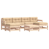 Thumbnail for 7-tlg. Garten-Lounge-Set mit Kissen Massivholz